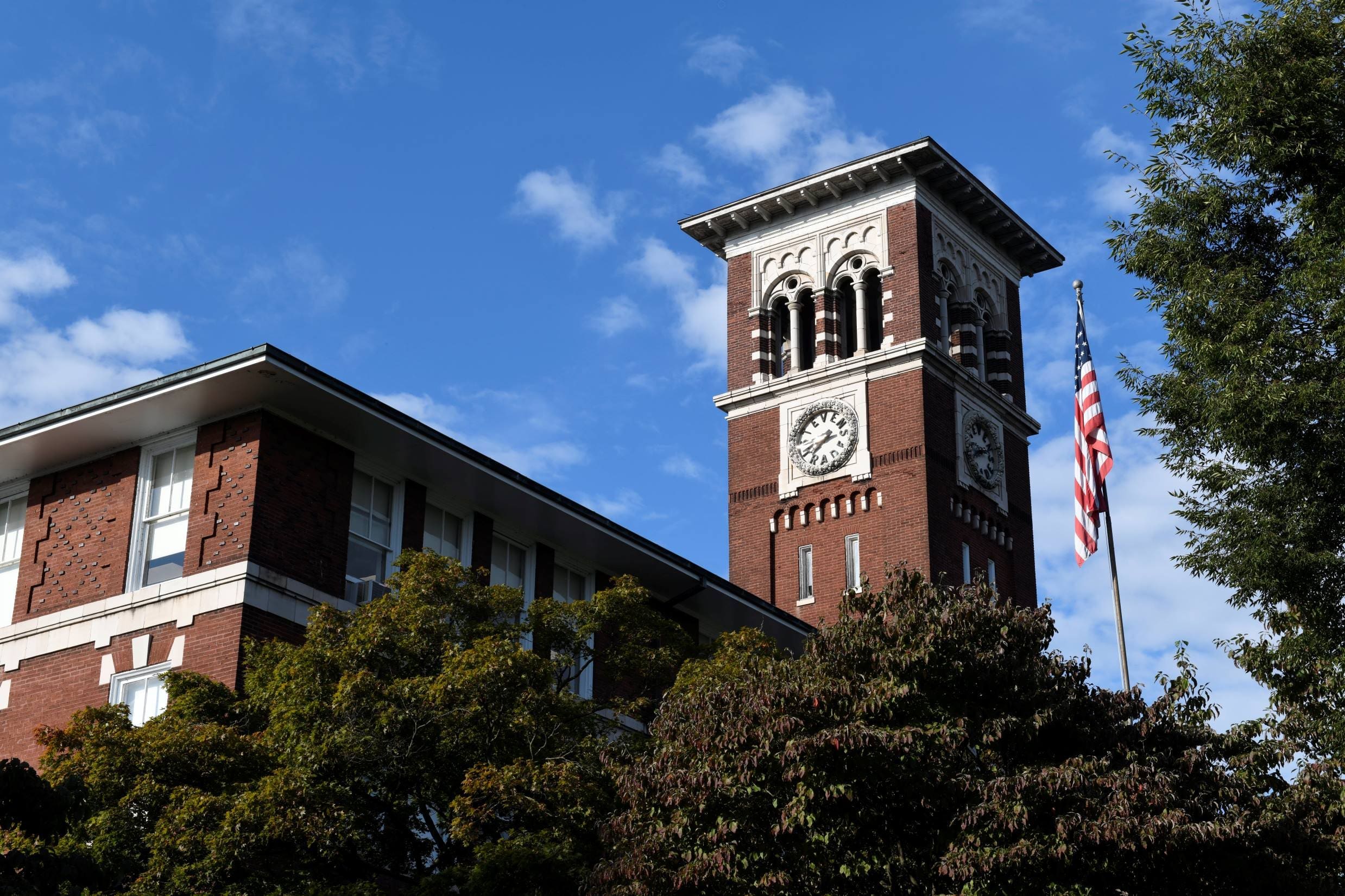 The Mellor building and its iconic clock tower at Thaddeus Stevens College of Technology. 