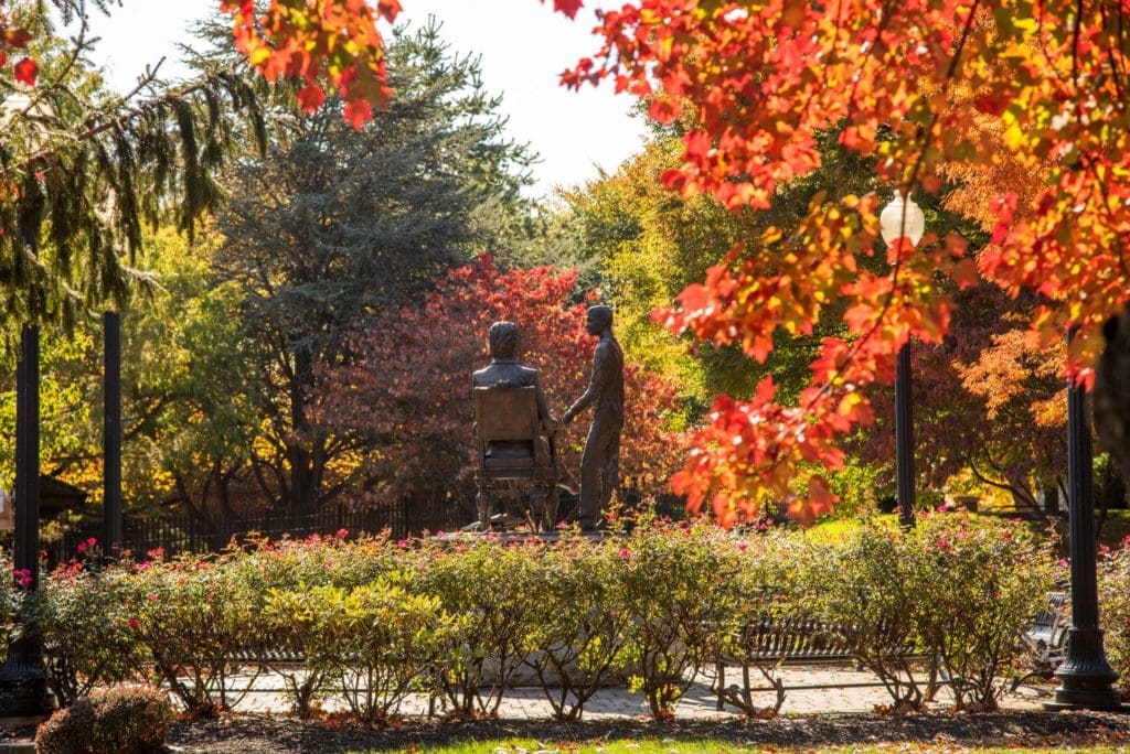 Statue of Thaddeus Stevens in the autumn