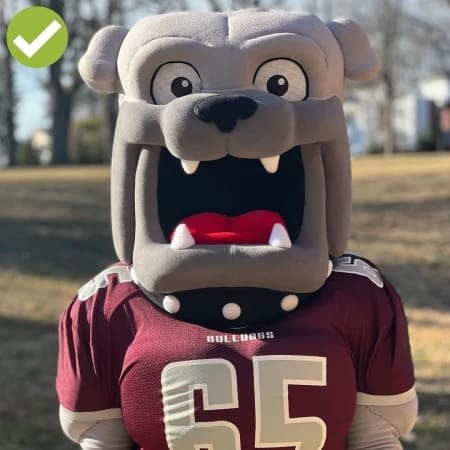 Champ the mascot with a good student ID photo