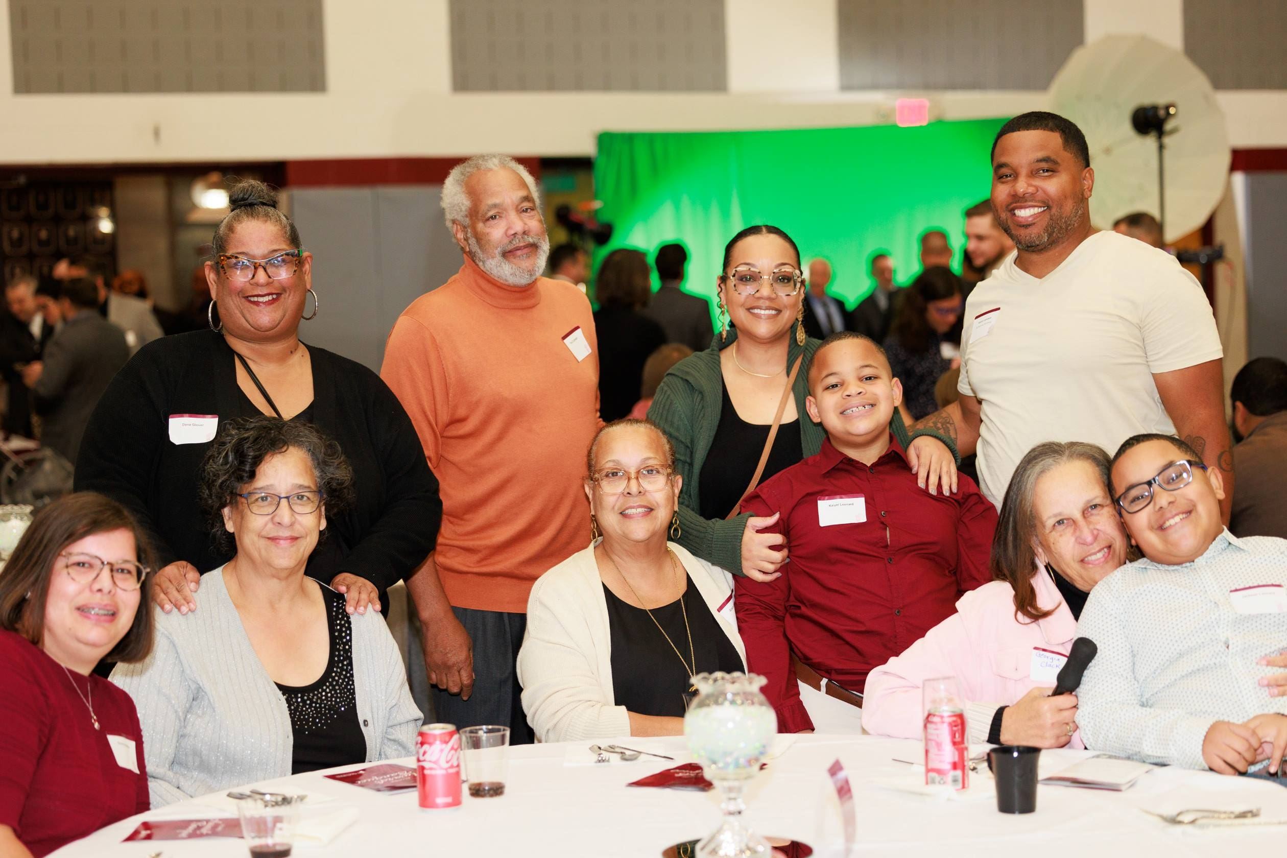 A group of family and friends at the 2023 alumni awards banquet.