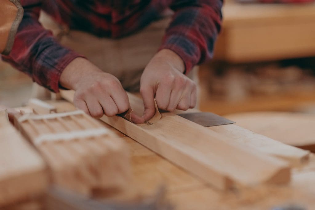 TSCT Cabinetmaking & Wood Technology student cutting wood