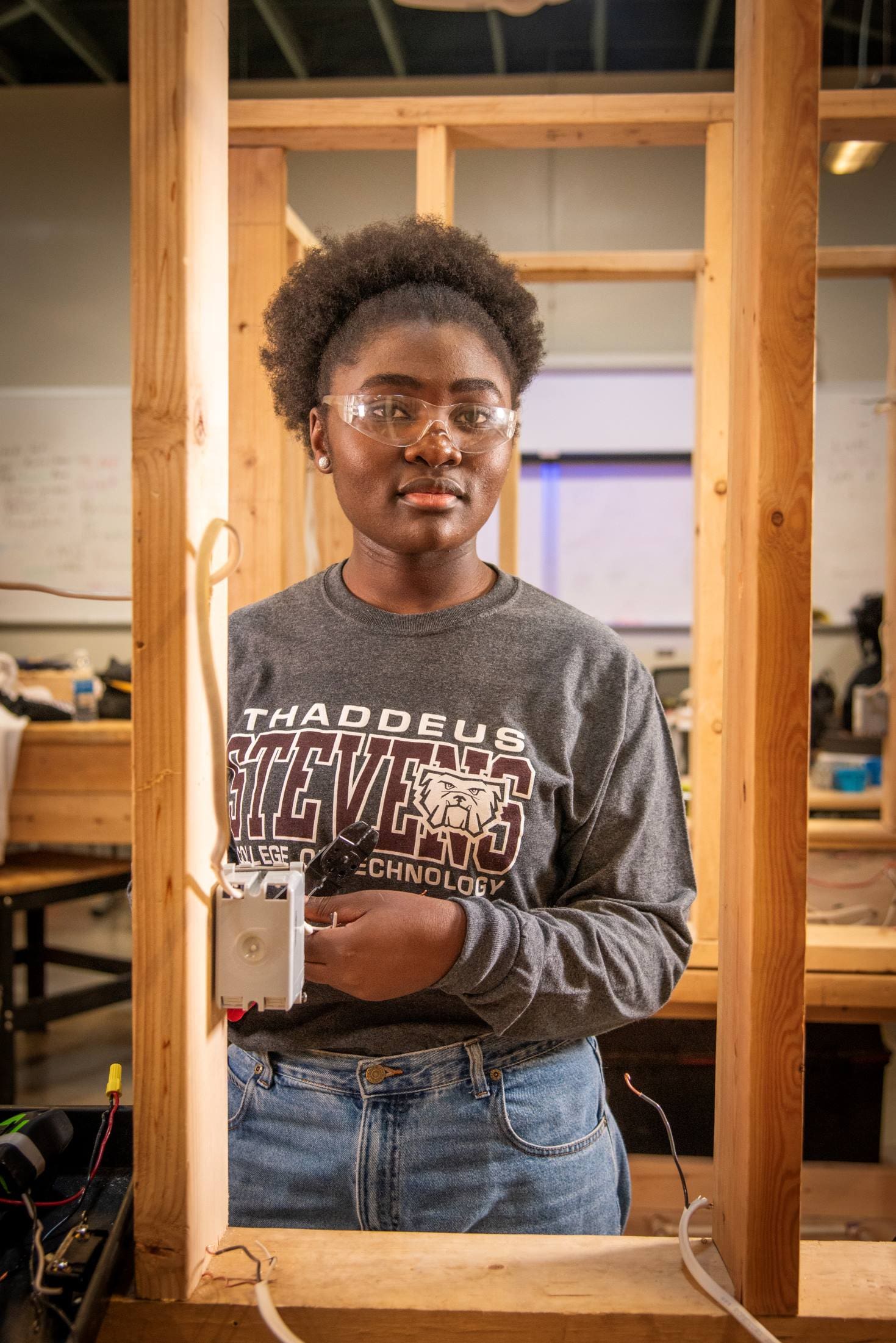 Student working in a maintenance job.