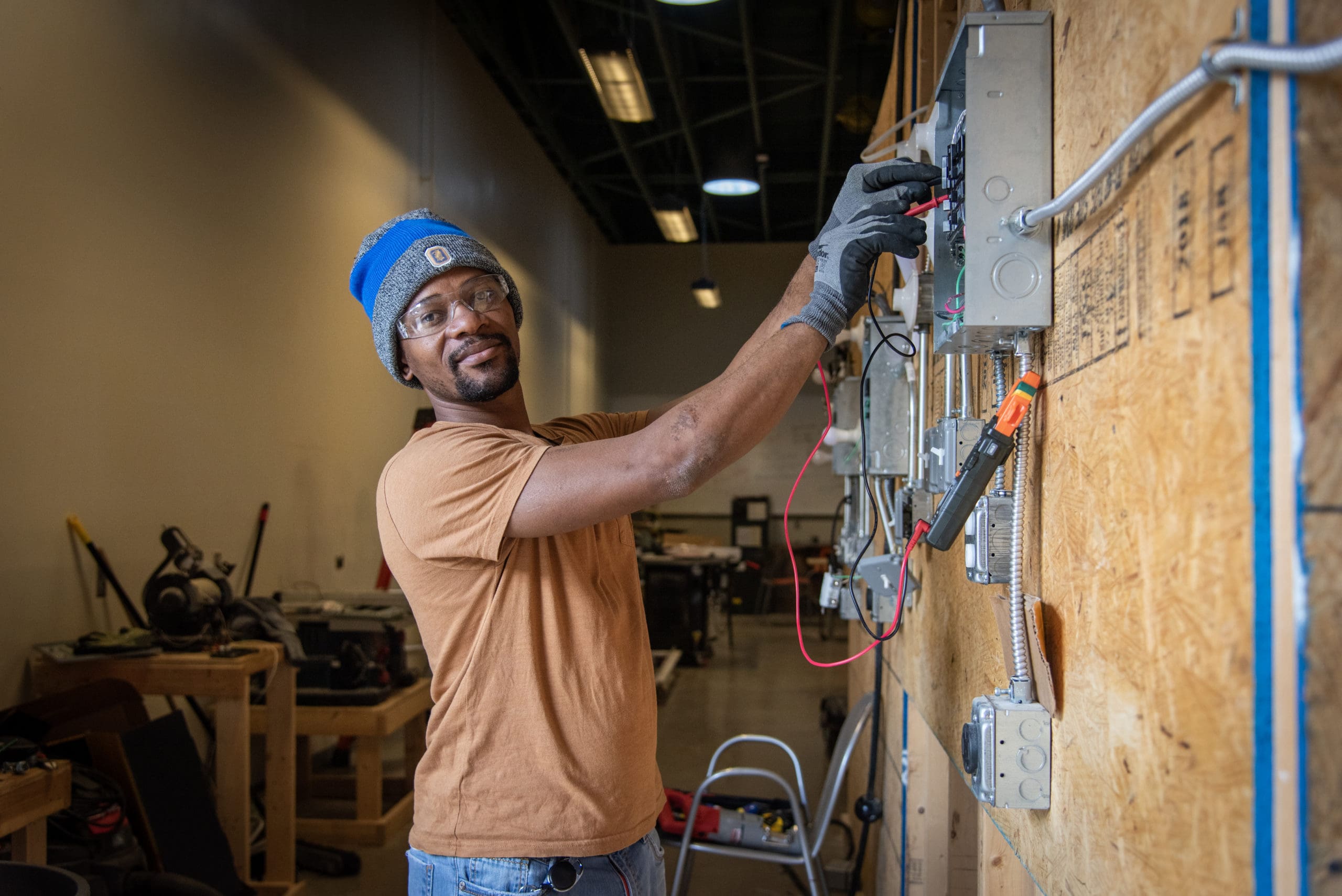 A student at the workforce and economic development center hard at work. 