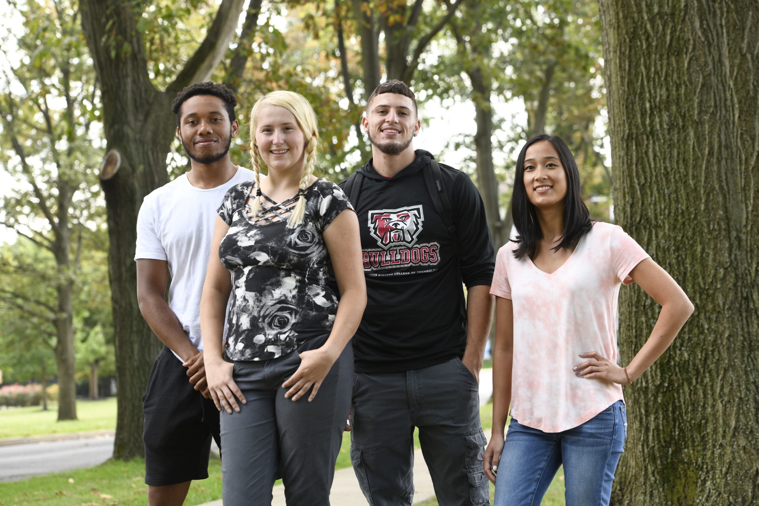 Students on main campus. 