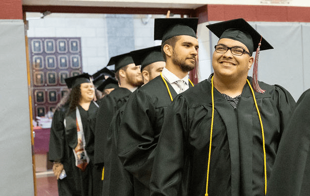 Students ready for graduation at Thaddeus Stevens College of Technology.