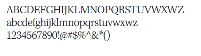 Kepler STD Light font's alphabet and numbers